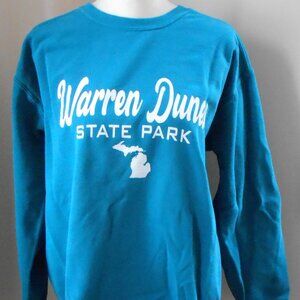 Warren Dunes State Park Teal Blue Pullover Sweatshirt Size-Medium-Comfort Colors